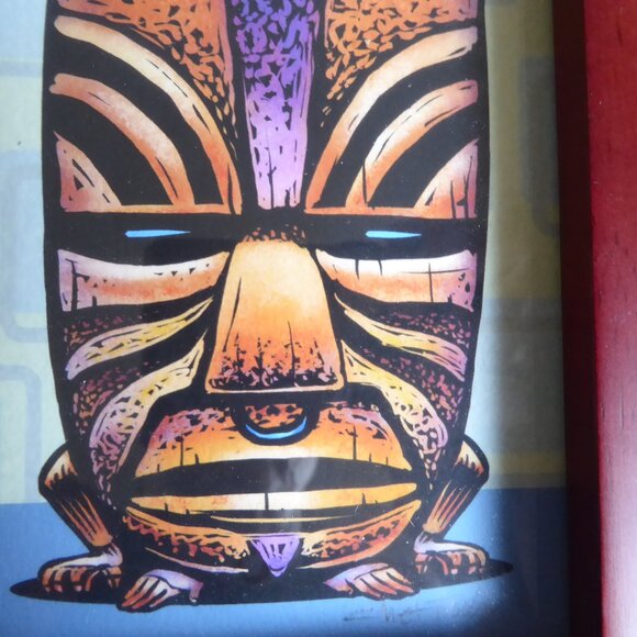 POLYNESIAN TIKI GOD MUG FRAMED ARTWORK PRINT BY CHET PHILLIPS (SIGNED) - Picture 7 of 9